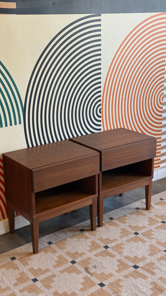 Pair of Vintage Teak Nightstands