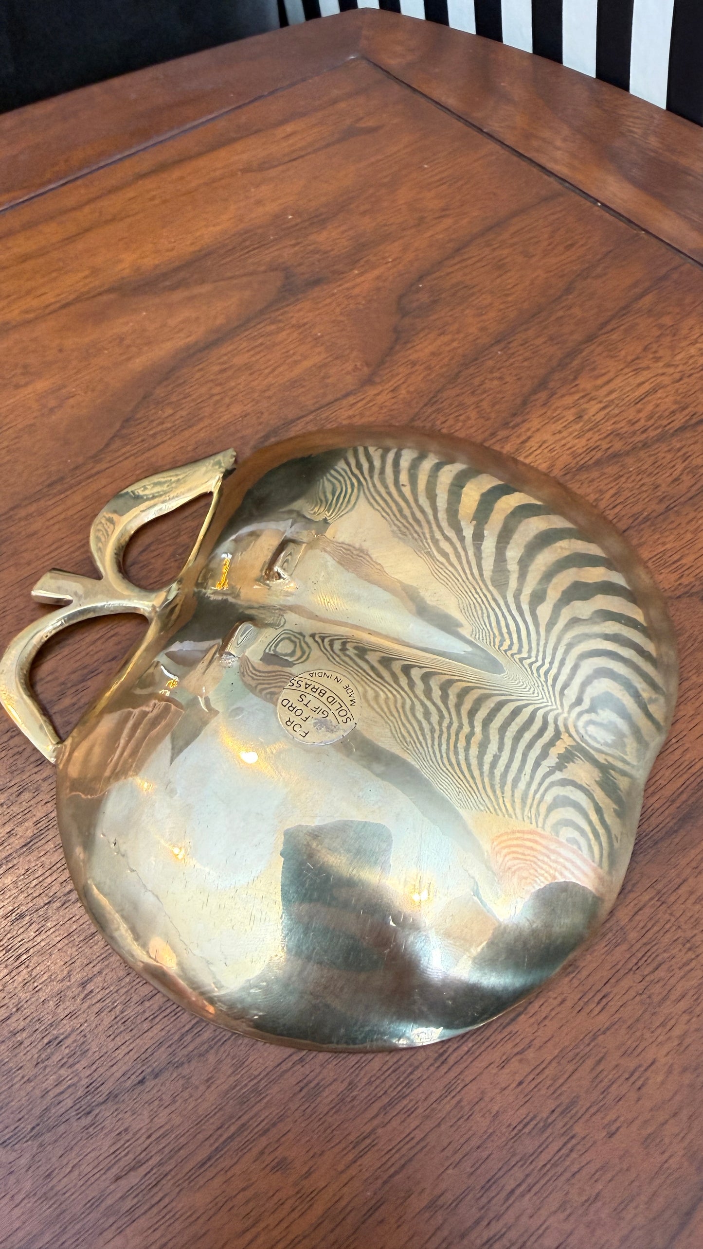Vintage Solid Brass Apple Dish – Made in India