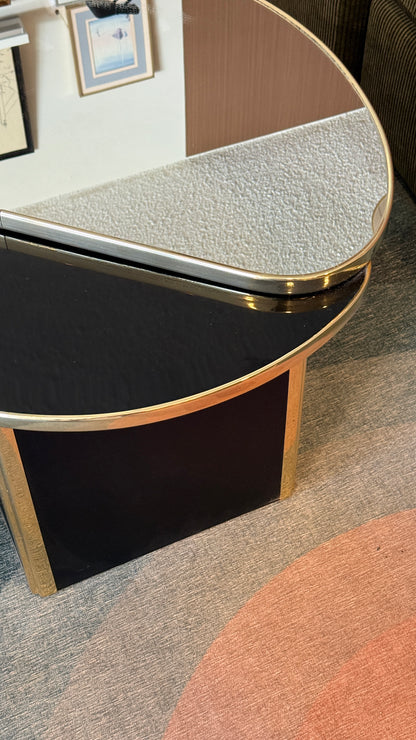 Vintage Postmodern Mirror Side Table