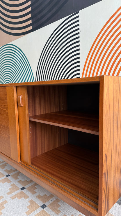 Domino Møbler Teak Cabinet on Solid Walnut Legs