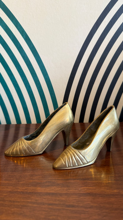 Brass Shoe Sculptures (Pair)