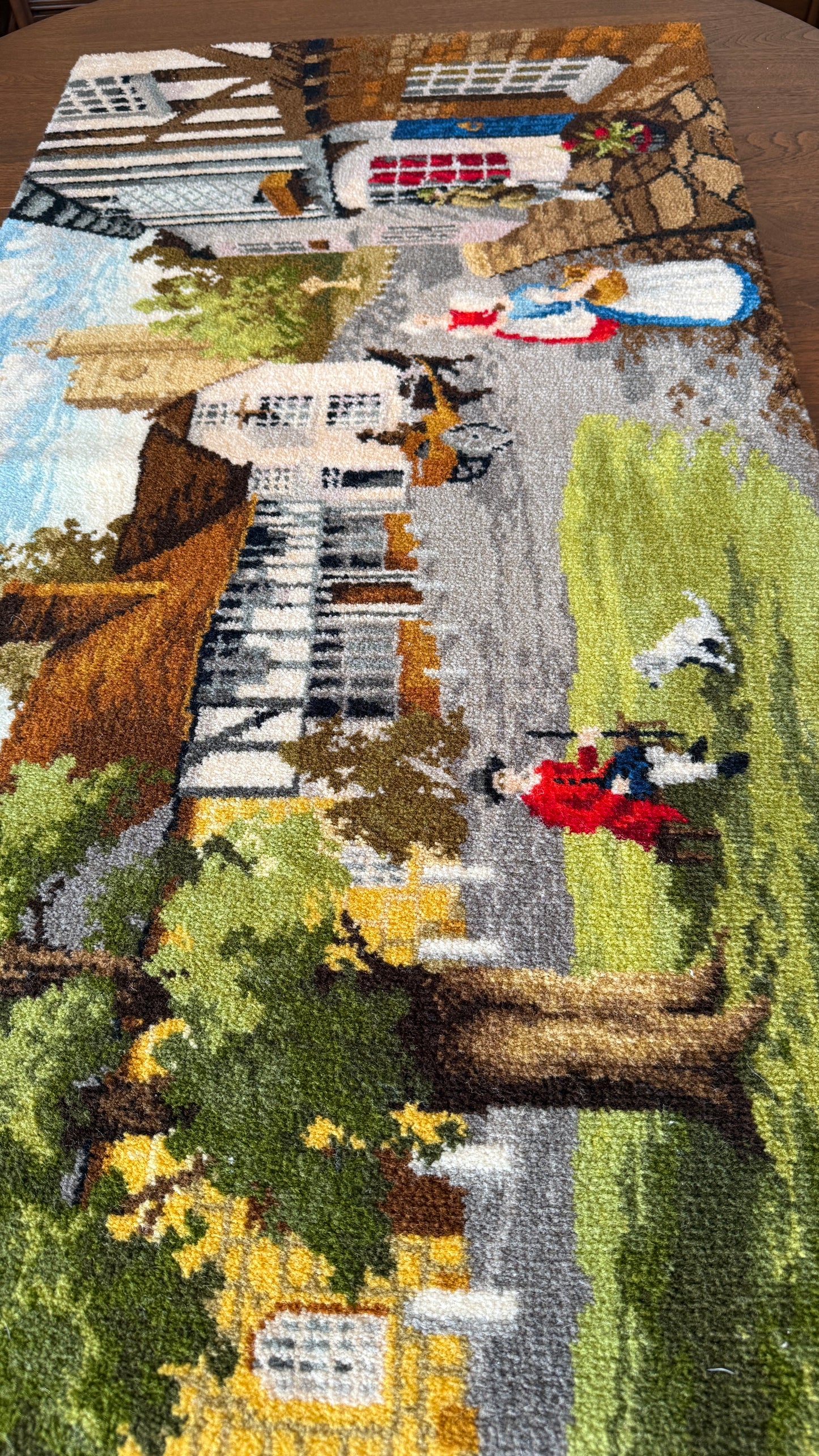 Vintage Bondworth “Original Williamsburg” Country Scene Rug / Tapestry