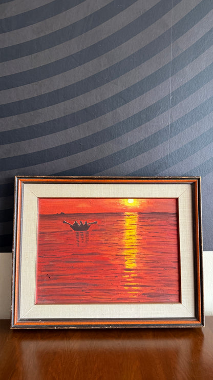 Warm Sunset Scene – Original Painting (Unknown Artist)