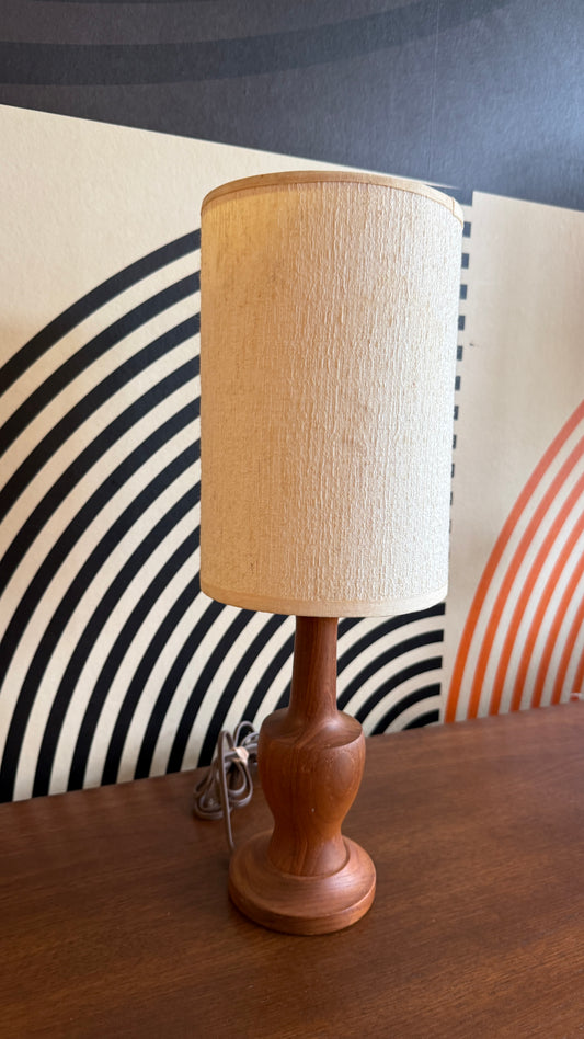 Small Vintage Teak Table Lamp