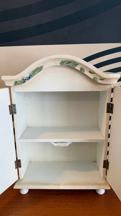 Vintage Hand-Painted Floral Trinket Cabinet
