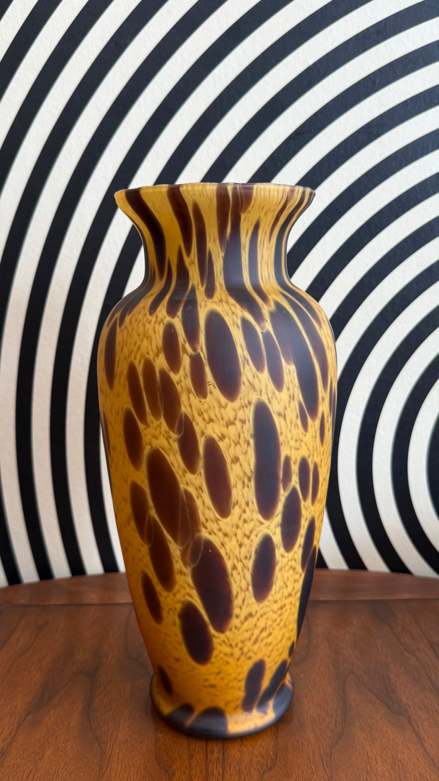 Vintage Maestri Vetrai Hand Blown Art Glass Tortoise Shell Vase