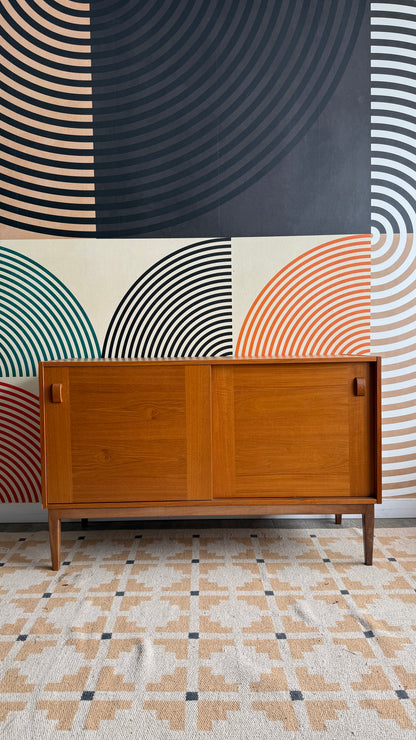 Domino Møbler Teak Cabinet on Solid Walnut Legs