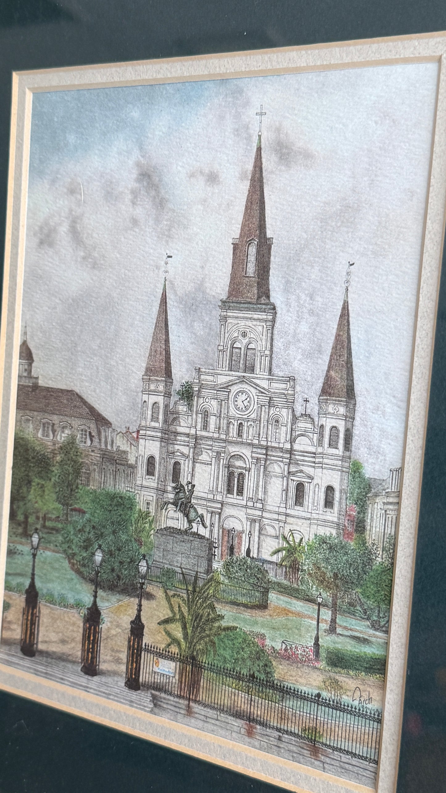 St. Louis Cathedral, New Orleans – Vintage Framed Print