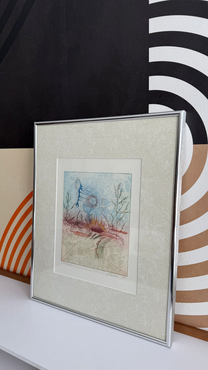 Limited Edition Signed Abstract Print (Basse 1987)