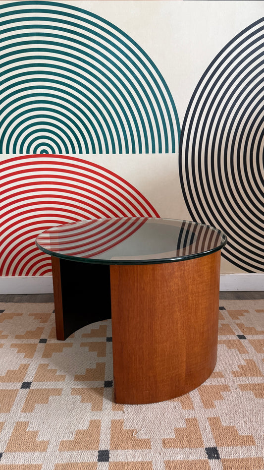 RS Associates Lunar Glass Top Side Table