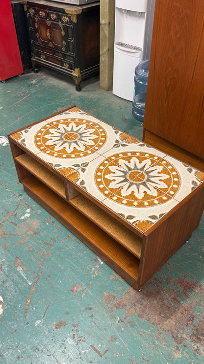 Vintage Teak Tile-Top Cabinet
