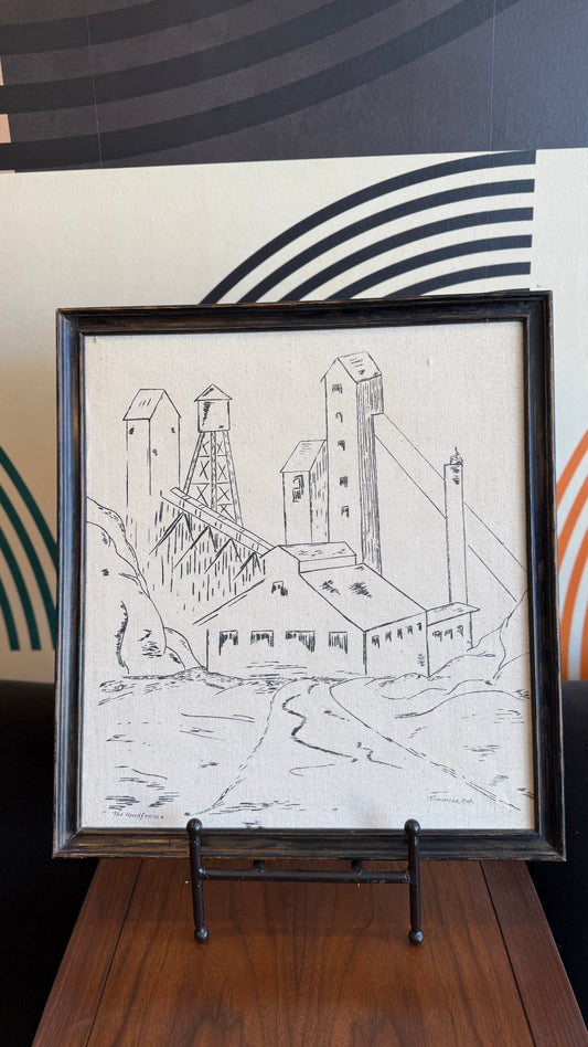 Framed Drawing – “The Headframe” Timmins, Ontario