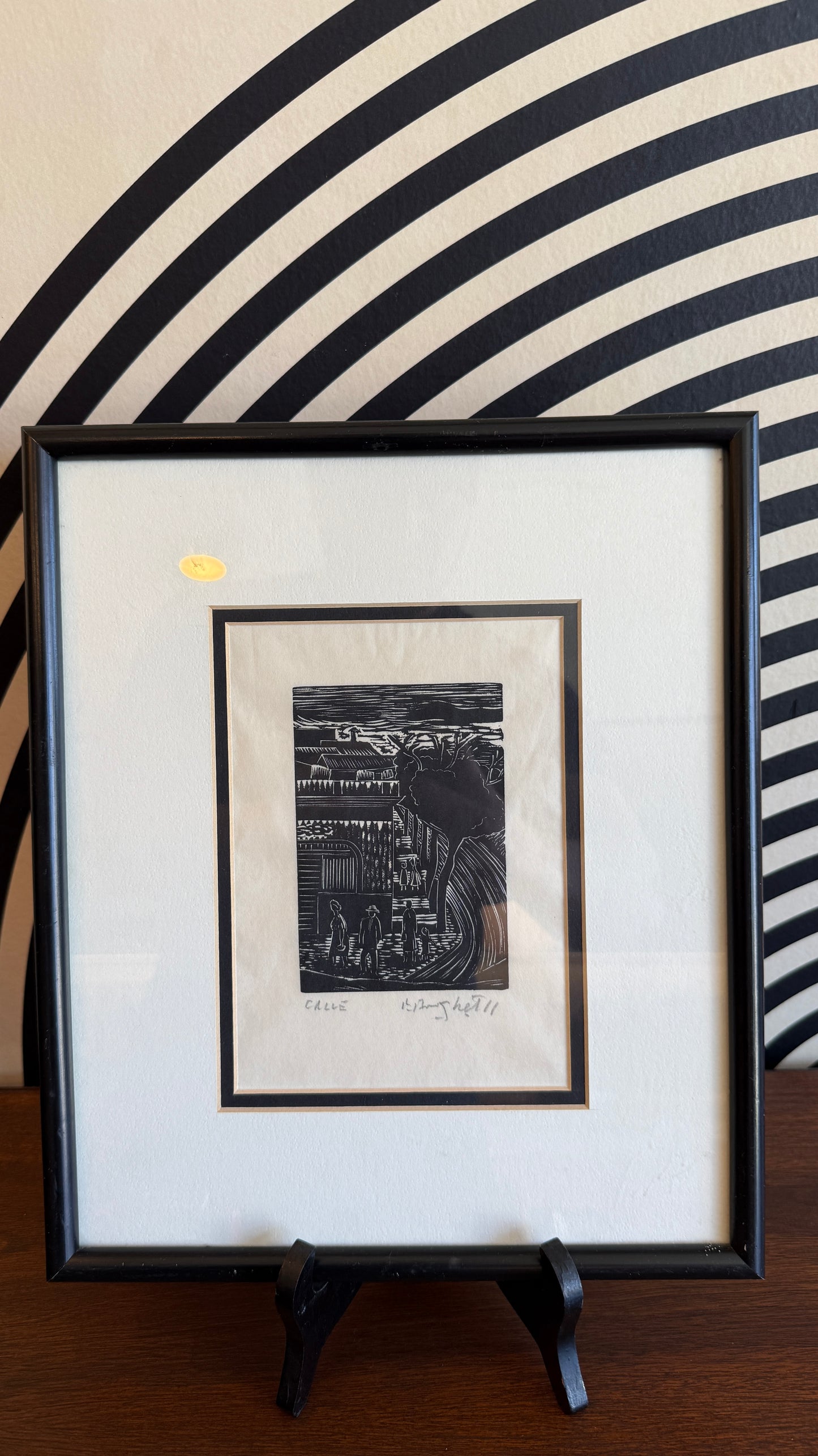 Francisco Amighetti Woodcut – “Calle” (Signed)