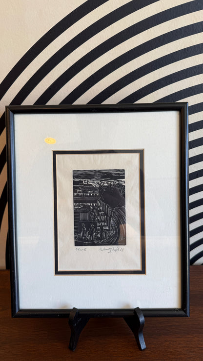 Francisco Amighetti Woodcut – “Calle” (Signed)
