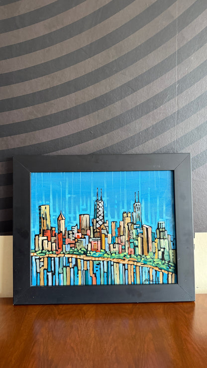 Skyline Original Painting Signed Anastasia Mak, 2009