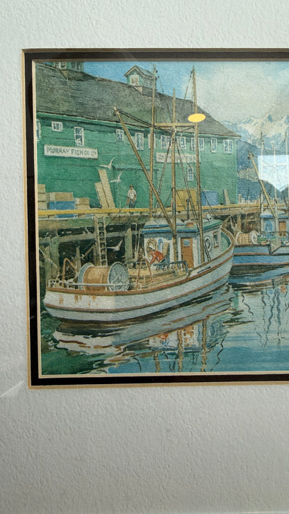Vintage Framed Harbour Print