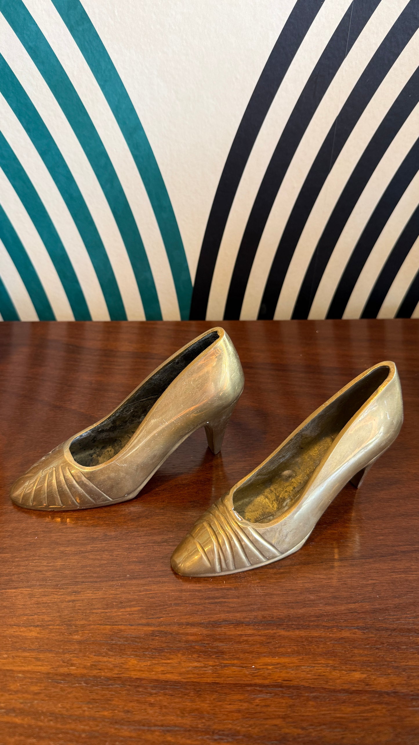 Brass Shoe Sculptures (Pair)