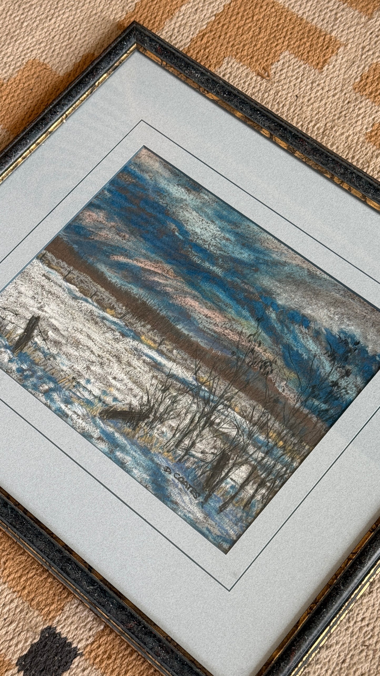 Vintage Winter Landscape Artwork by D. Coates