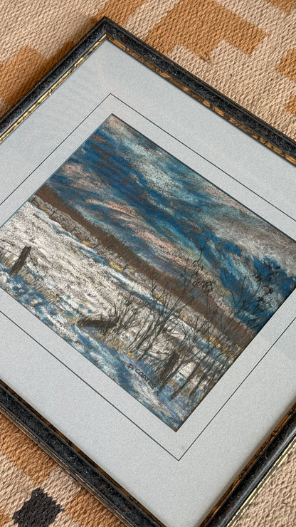 Vintage Winter Landscape Artwork by D. Coates