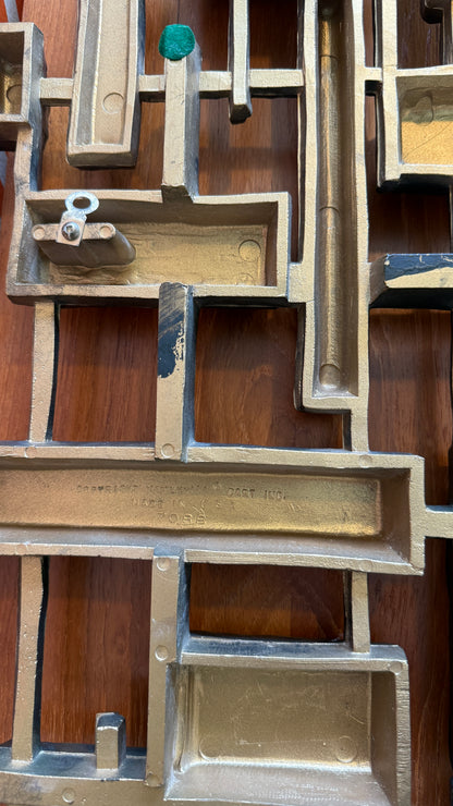 Vintage Brutalist Wall Sculpture by Dart Industries