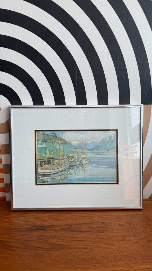 Vintage Framed Harbour Print