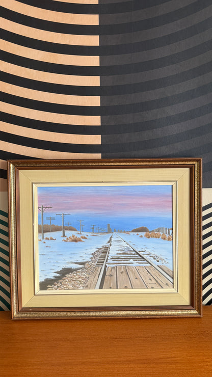 Vintage Framed Winter Landscape Painting – Signed D. Dammann (1979)