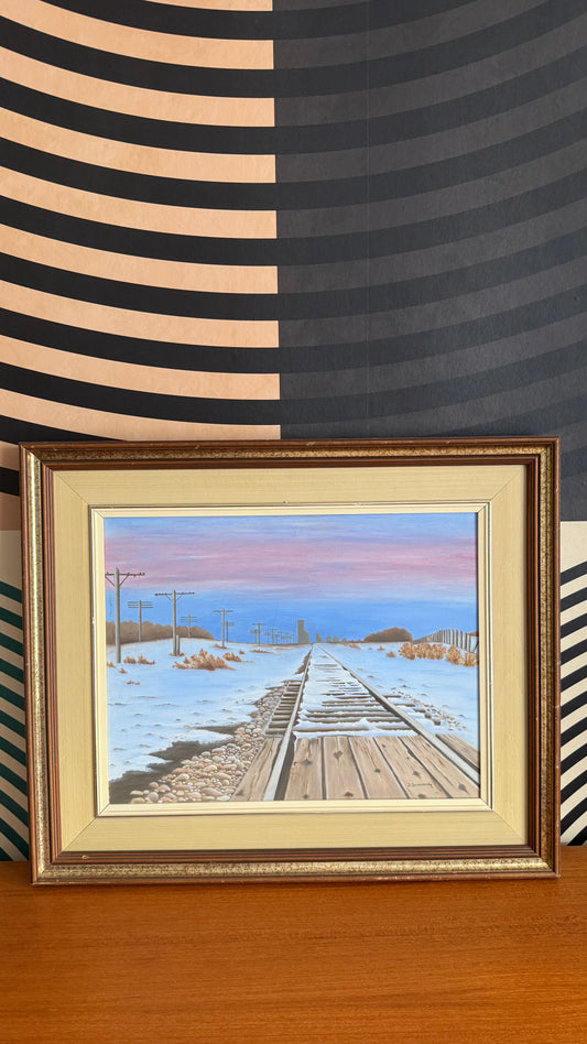 Vintage Framed Winter Landscape Painting – Signed D. Dammann (1979)