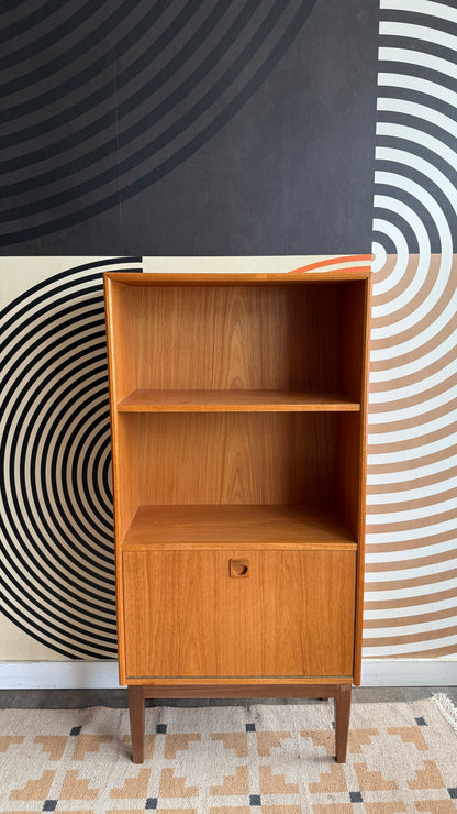 Vintage Mid Century Teak Cabinet with Drop-down Door
