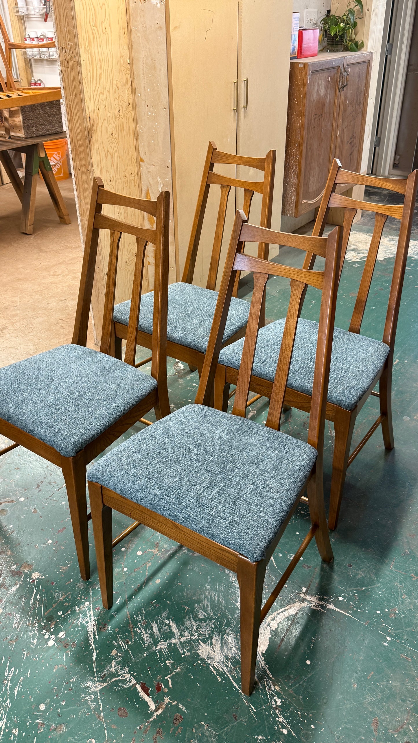 Set of 4 Vintage Wood Dining Chairs