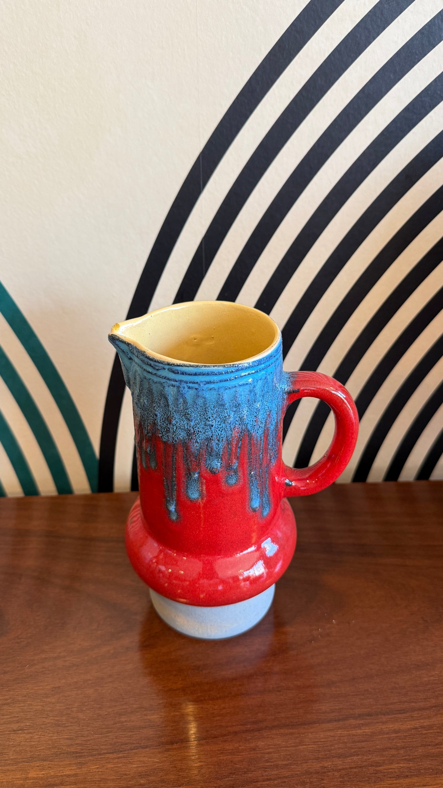 West German Pottery Fat Lava Pitcher