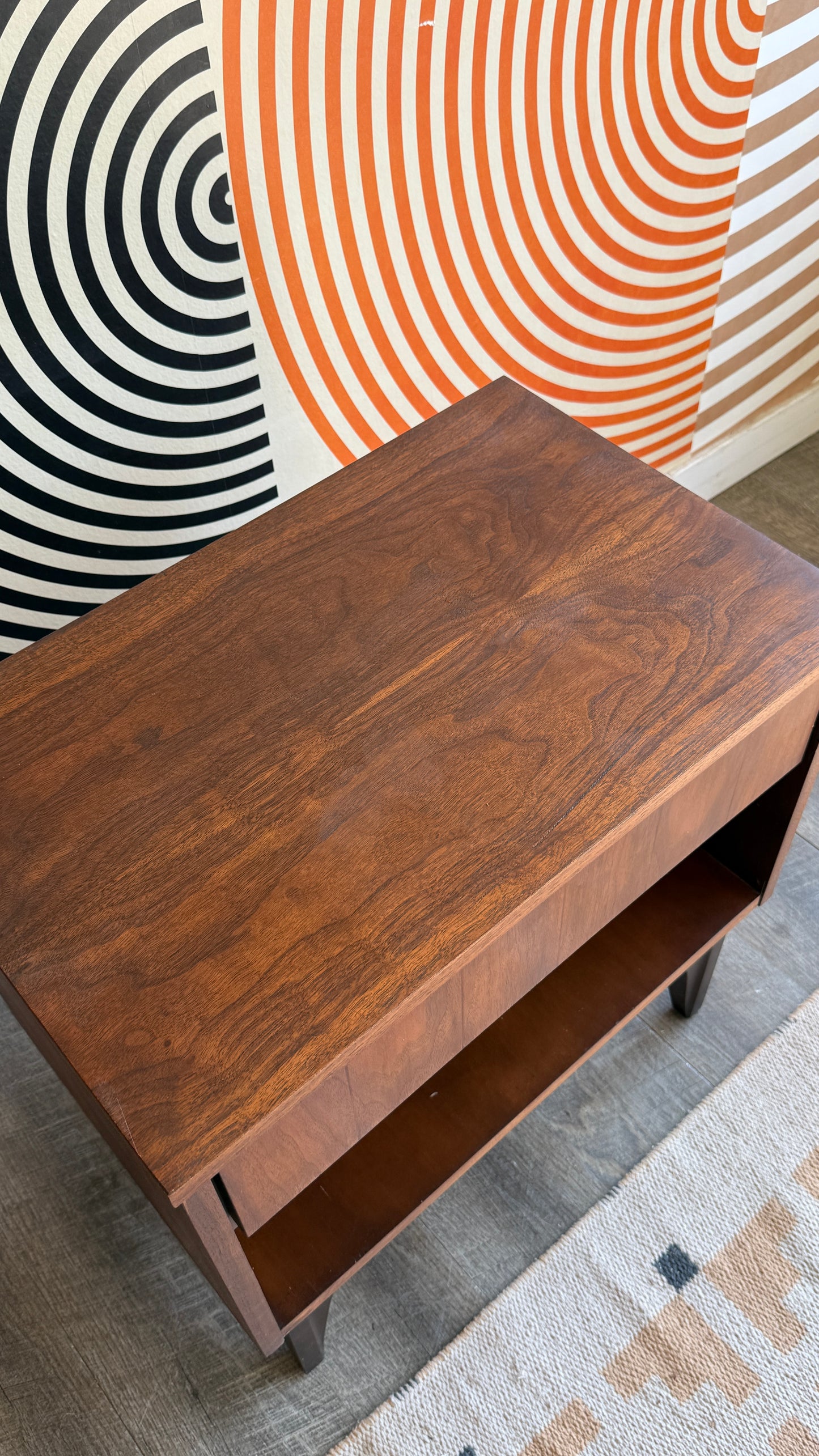 Vintage Walnut Side Table by Vic Art