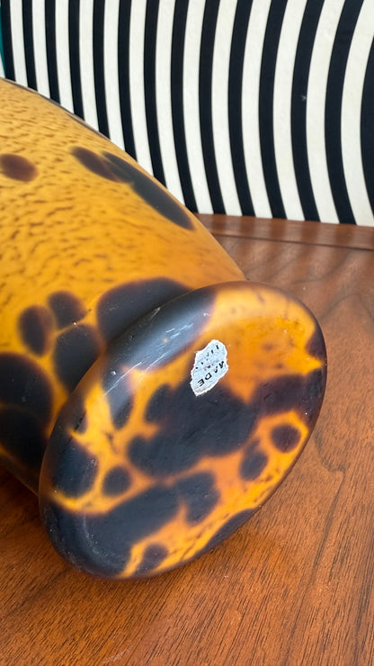 Vintage Maestri Vetrai Hand Blown Art Glass Tortoise Shell Vase