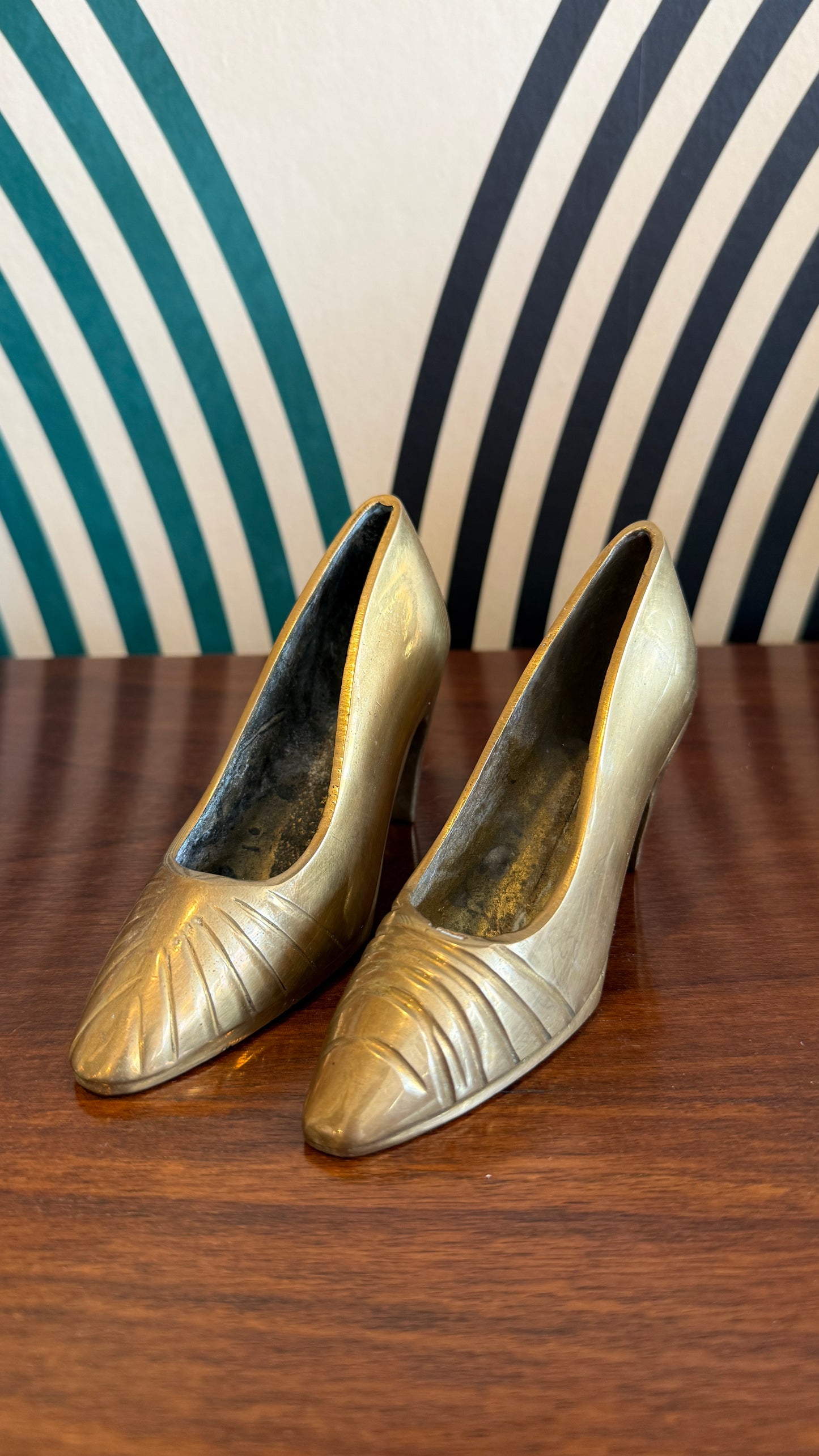 Brass Shoe Sculptures (Pair)