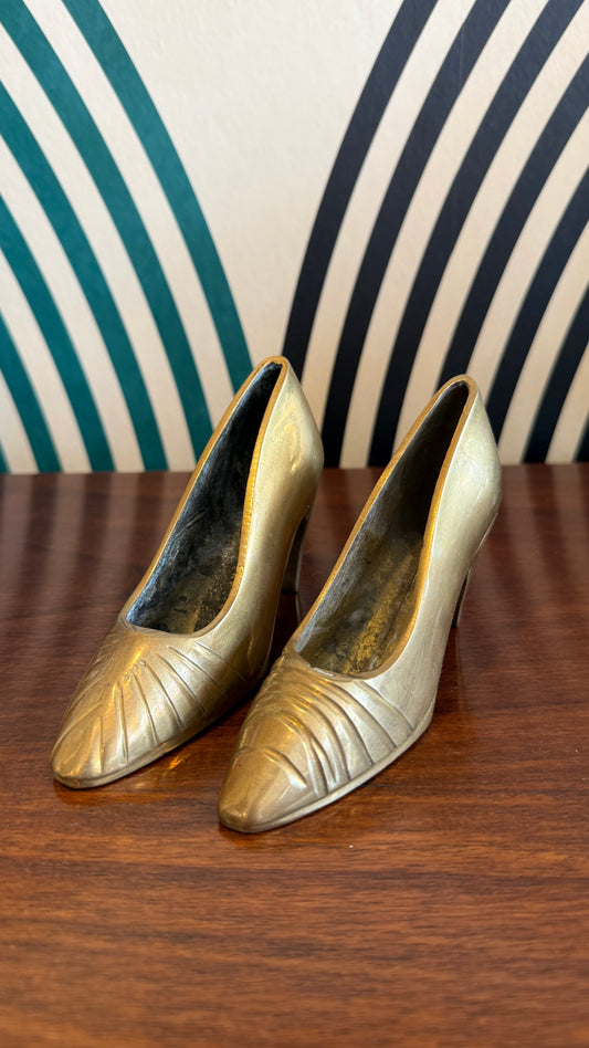 Brass Shoe Sculptures (Pair)