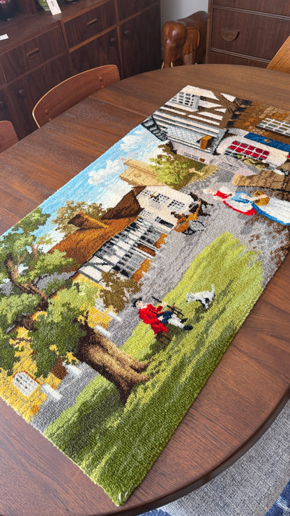 Vintage Bondworth “Original Williamsburg” Country Scene Rug / Tapestry