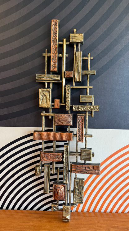 Vintage Brutalist Wall Sculpture by Dart Industries