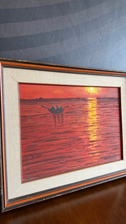 Warm Sunset Scene – Original Painting (Unknown Artist)