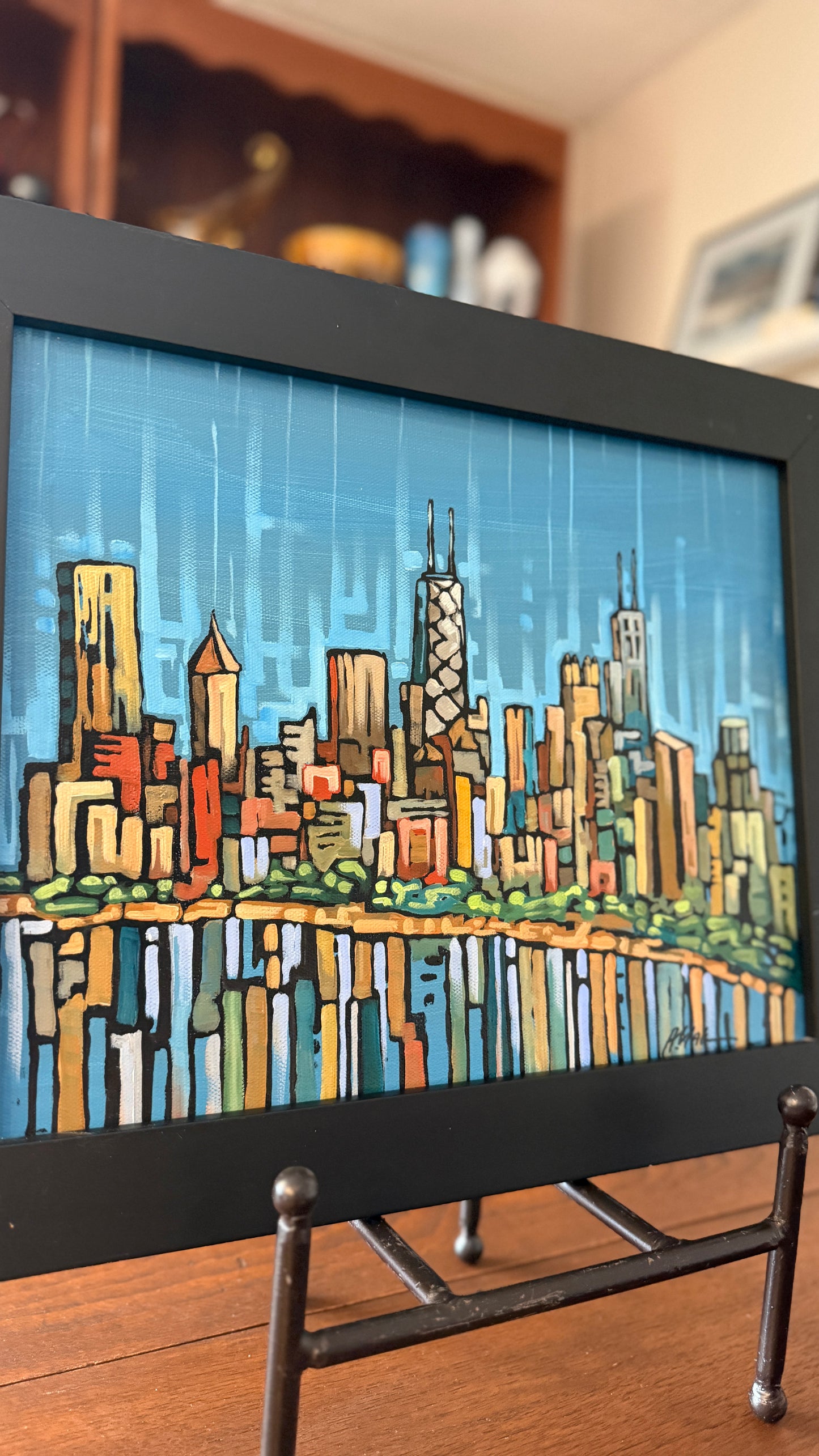 Skyline Original Painting Signed Anastasia Mak, 2009
