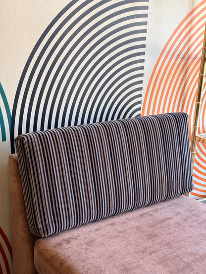 Vintage Dusty Pink Modular Chair with a Striped Back Cushion