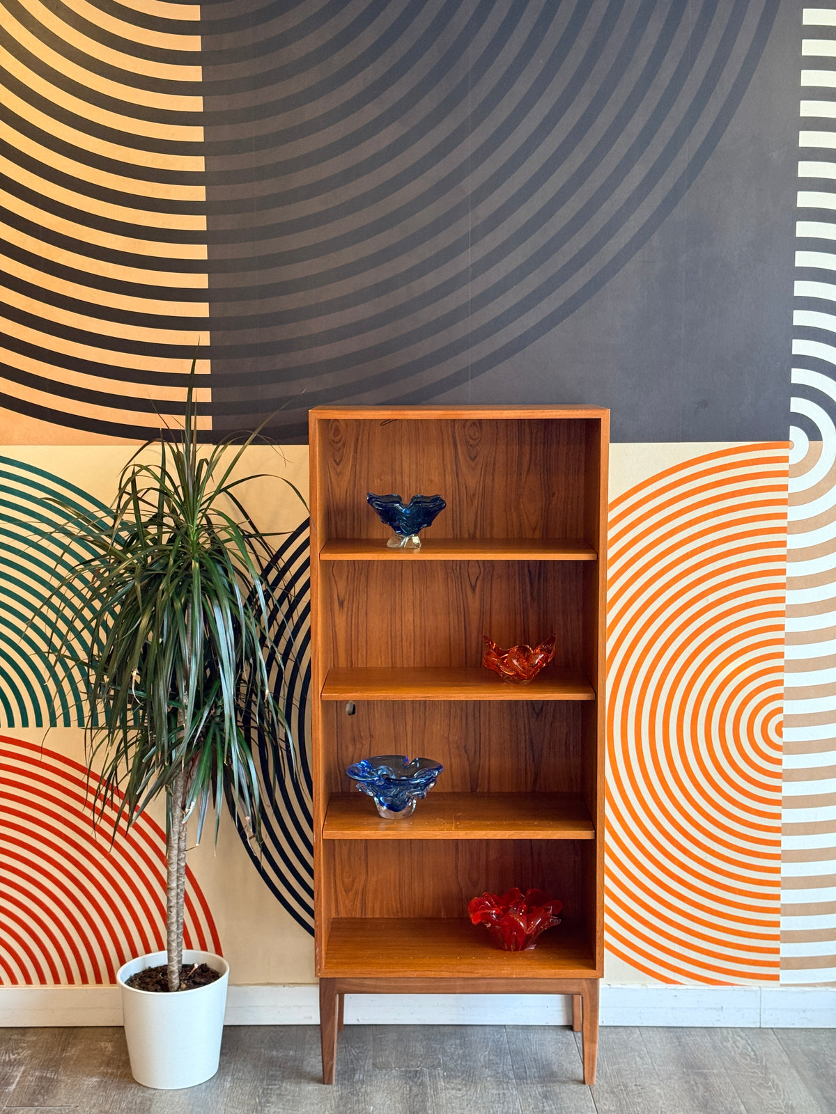Vintage Danish Teak Bookcase on Custom Base by Ib Kofod Larsen