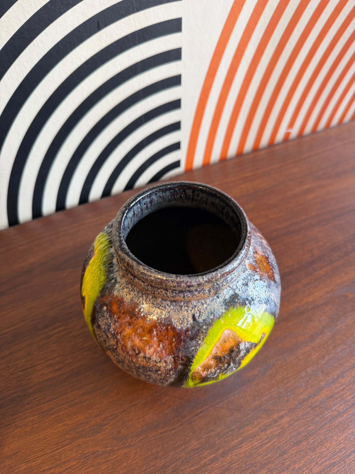 Vintage Studio Pottery Vase – Drip Glaze
