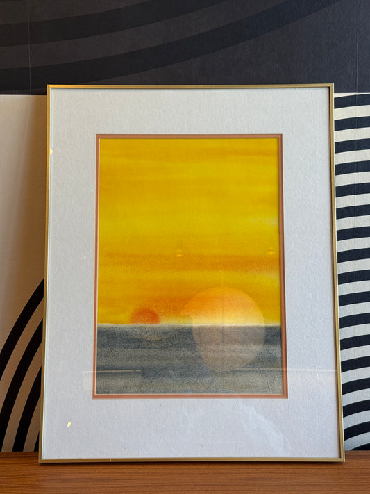 Vintage Framed Sunset Artwork