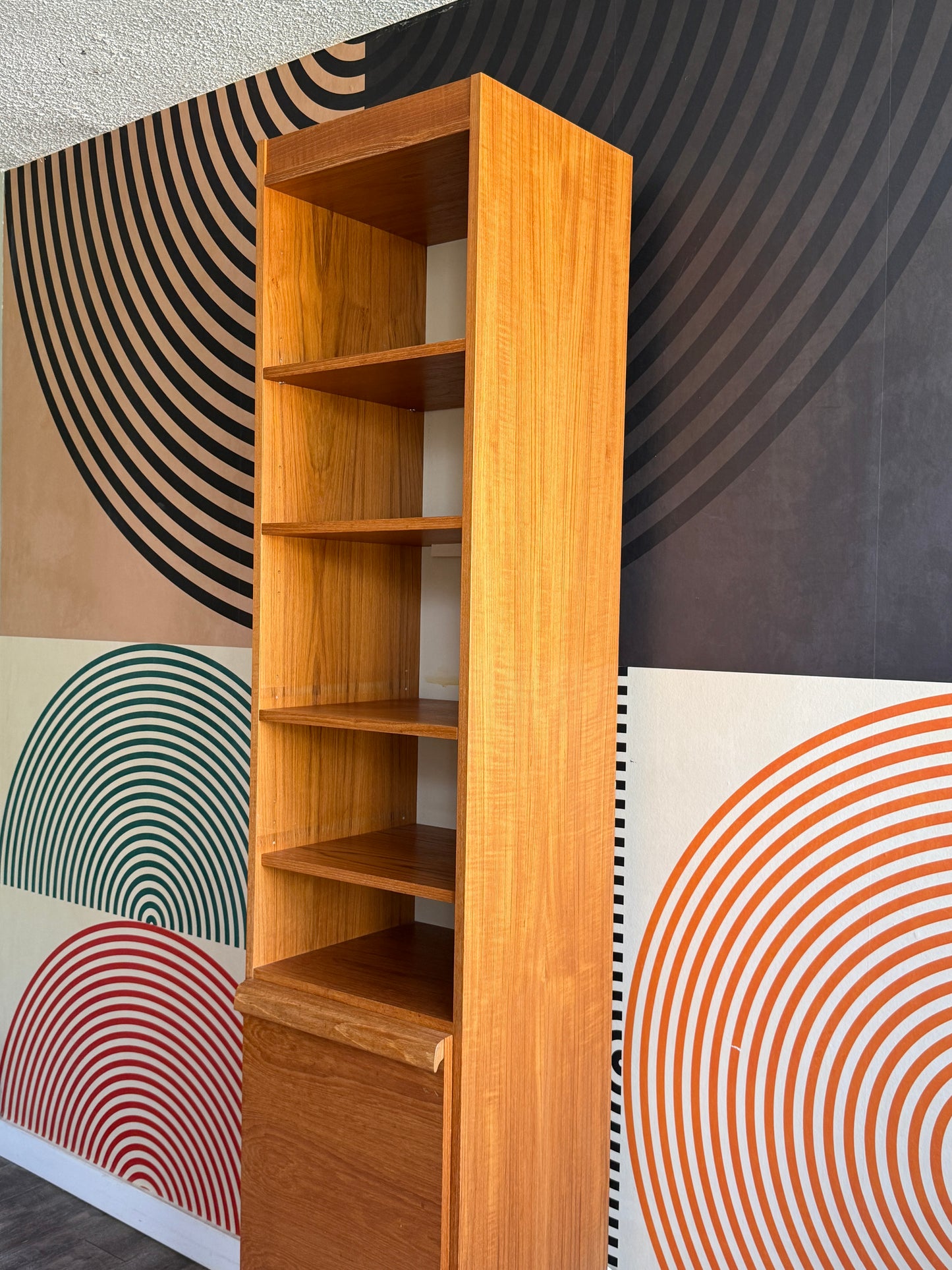 Vintage Teak Bookshelf Cabinet