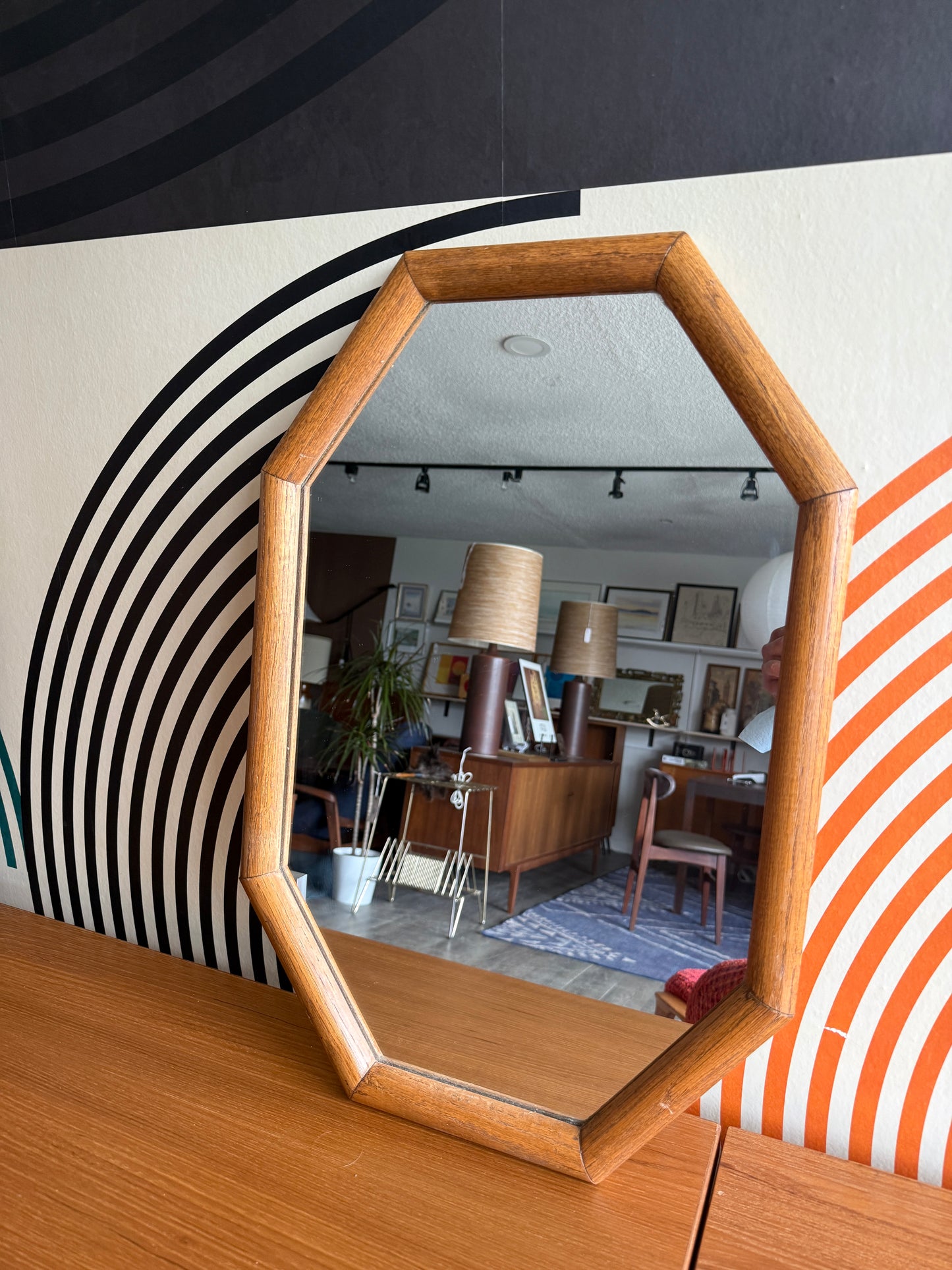 Vintage Octagonal Wall Mirror