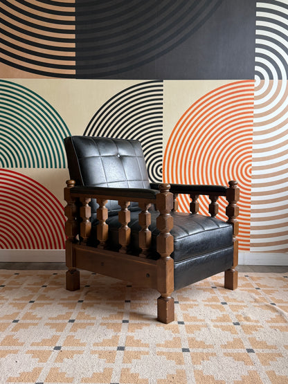 Vintage Brutalist Lounge Chair