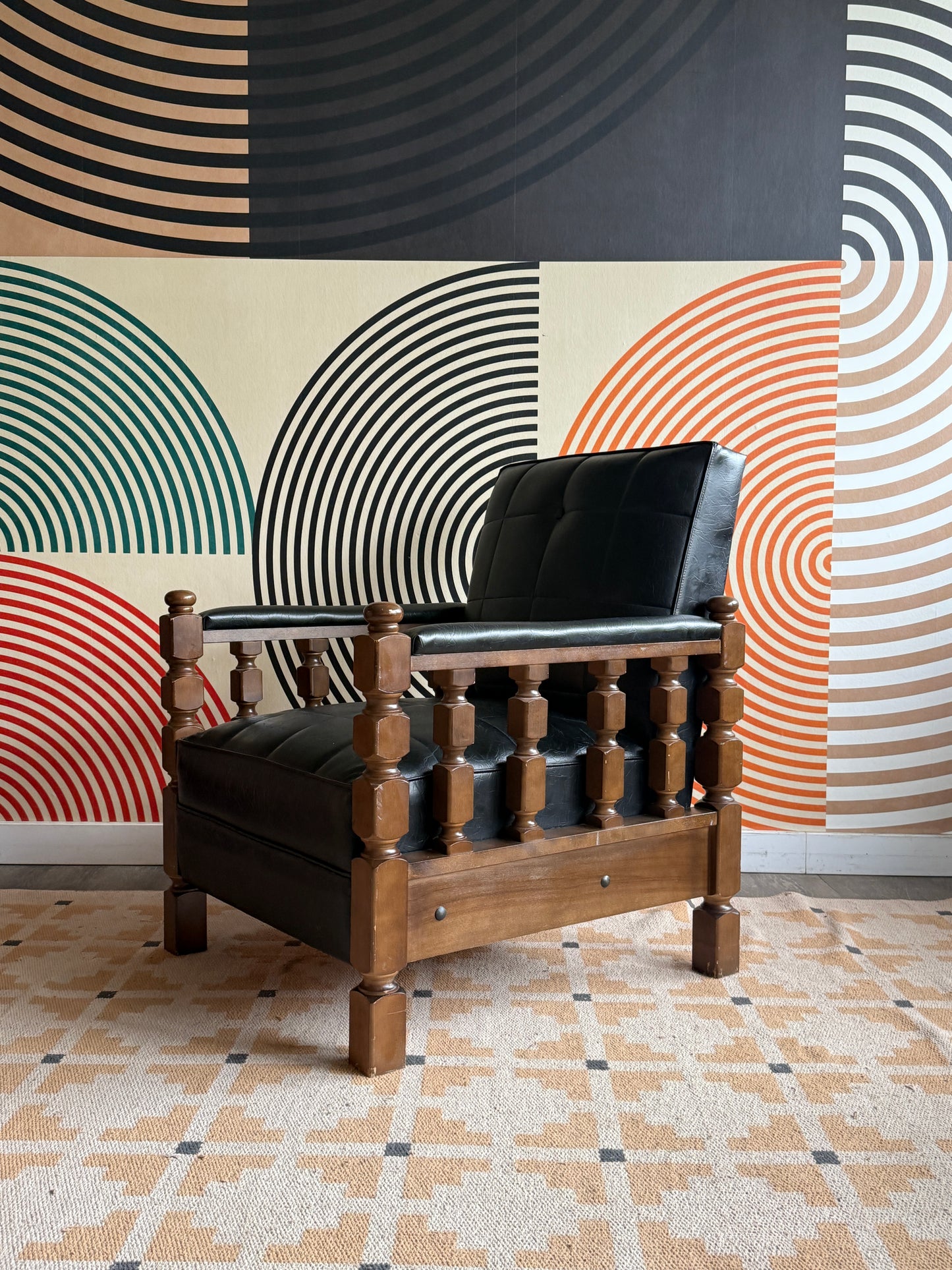 Vintage Brutalist Lounge Chair