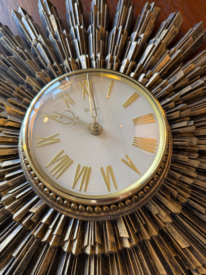 Vintage Syroco Sunburst Wall Clock