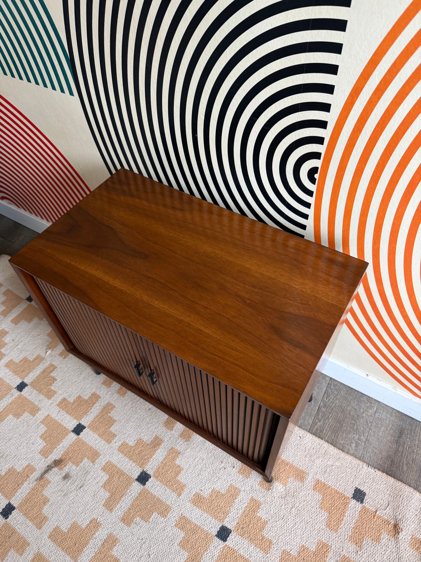 Walnut Tambour Door Cabinet (2)