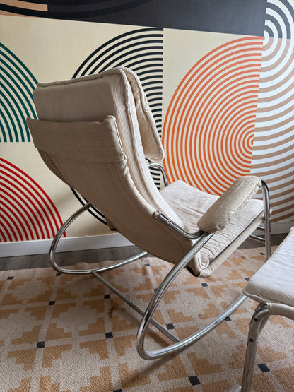 Noboru Nakamura for IKEA “HJO” Rocking Chair with Ottoman