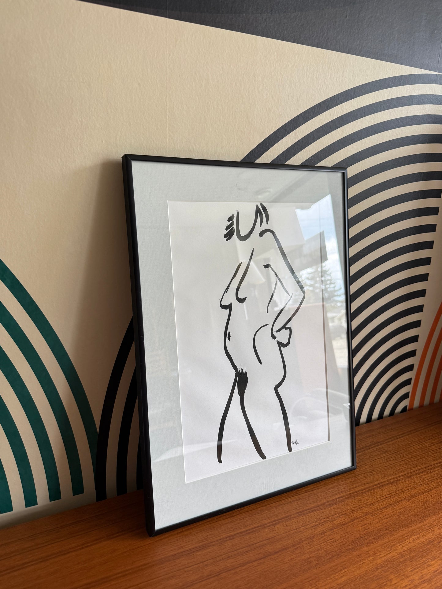 Original Nude Figure Ink Drawing, 1986